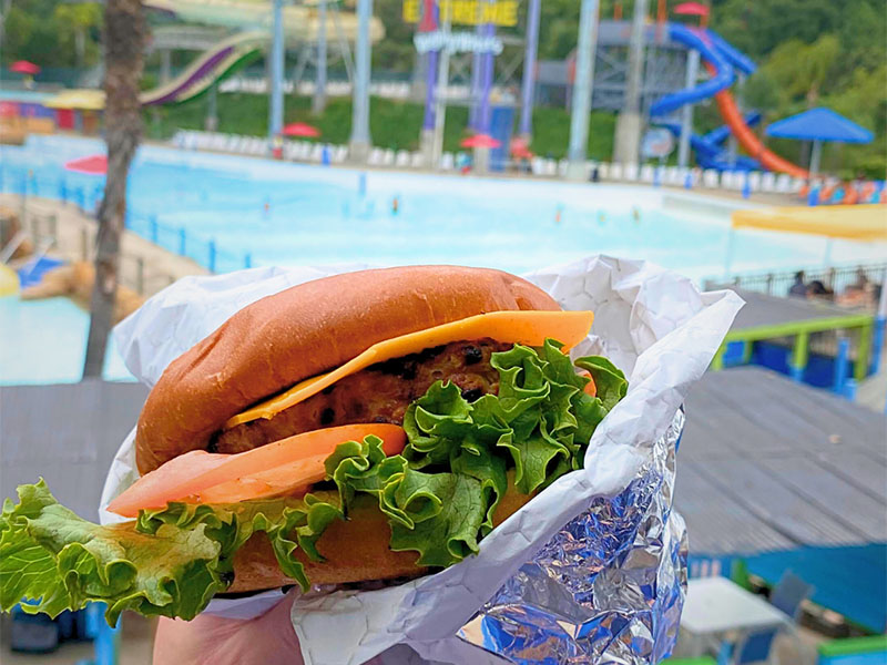 Burger at the water park